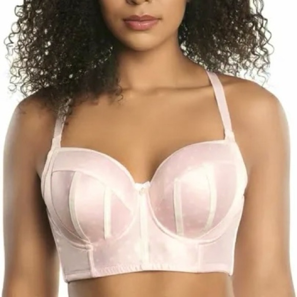 Pink Polka Dot Parfait Charlotte Longline Bra with Molded Cups